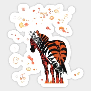 Orange Zebra Sticker